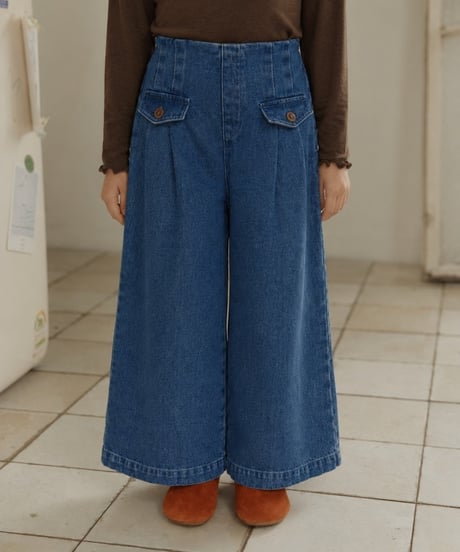 22[予約]mon Atelier flap denim pants