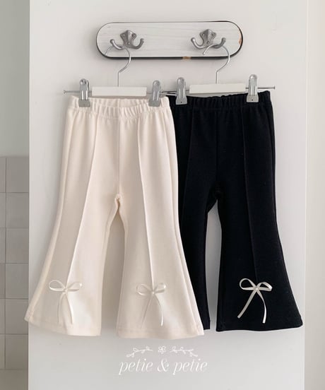 40[予約]petit&petit pearl ribbon trumpet pants