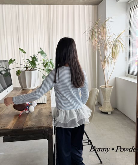 30[予約]bunny powder sha border tee