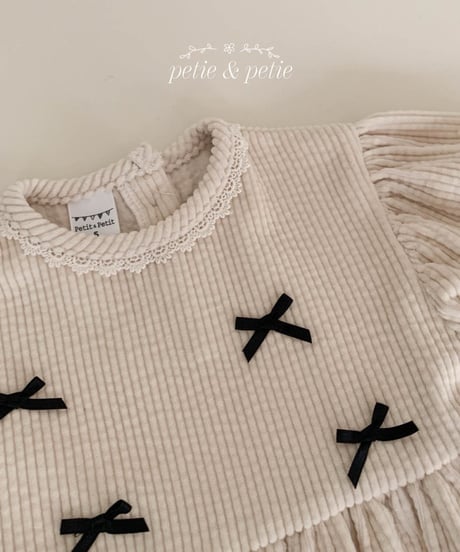 25[予約]petit&petit loves corduroy ribbon blouse