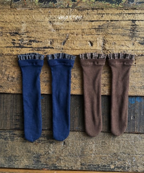 73[予約]marron check socks