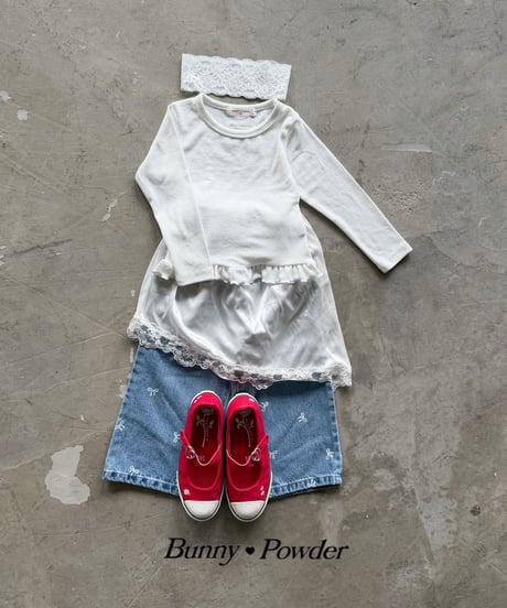 20[予約]bunny powder heart eyelet t-shirt