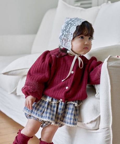 45[予約]marron check cancan suit(6-18m)