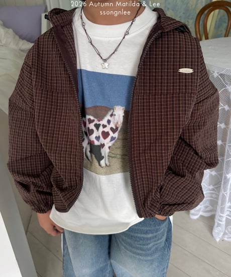 81[予約]matilda&lee check hood jumper