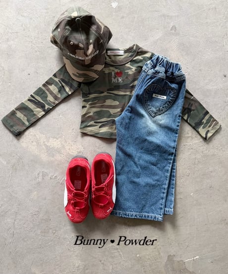 47[予約]bunny powder heart denim pants