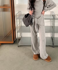 20[予約]COMMA rib stretch layered bootcut pants