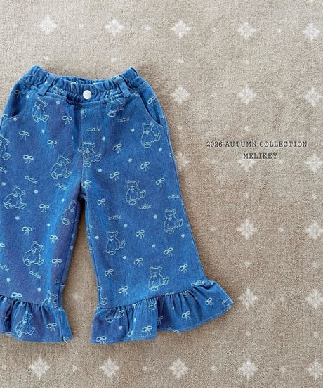 49[予約]melikey bear frill denim