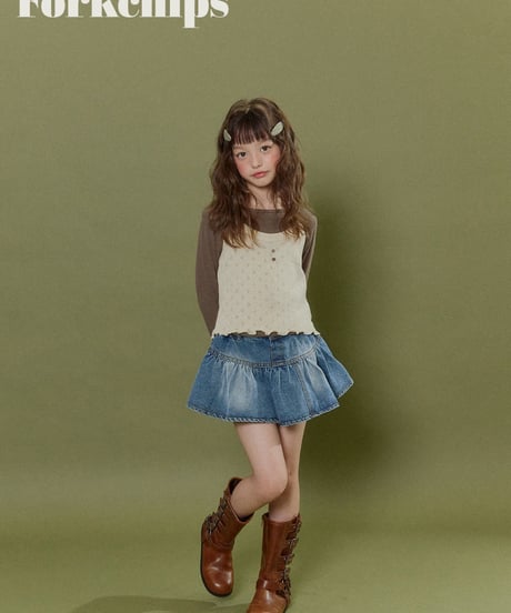 21[予約]FORKCHIPS wiggle button skirt