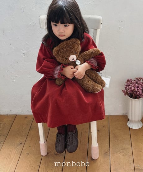 12[予約]monbebe corduroy smock dress