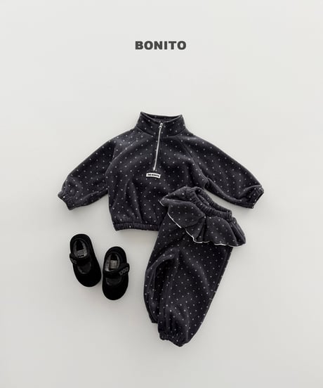 49[予約]bonito frill half zip set