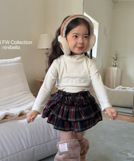 45[予約]ninibello carol check skirt