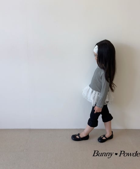 52[予約]bunny powder frill capri pants