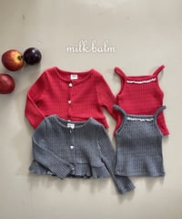 1[予約]milkbalm heart rib cardigan set