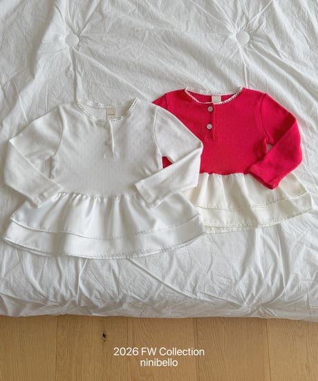 16[予約]ninibello eyelet tulip layered tee