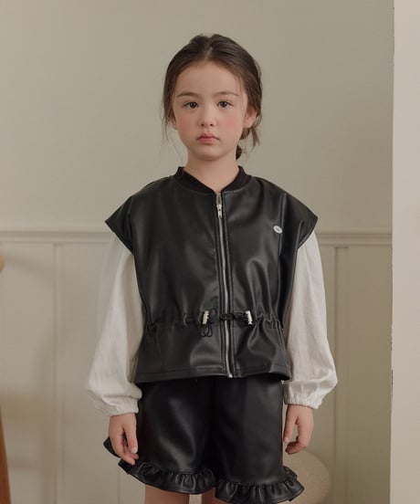 50[予約]melikey string leather vest