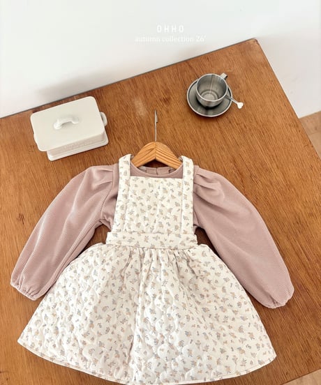 8[予約]ohho rose quilting suspender skirt