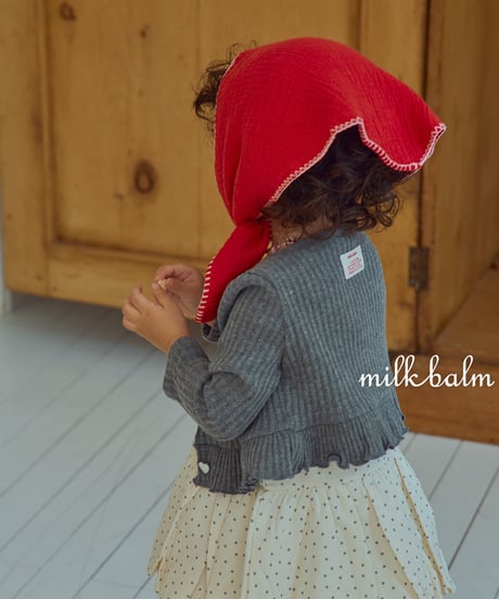 1[予約]milkbalm heart rib cardigan set