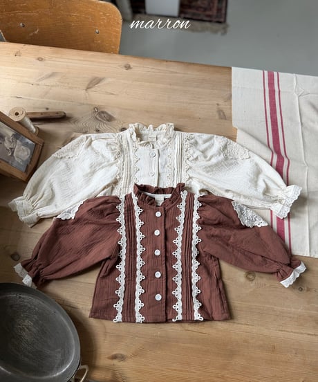 17[予約]marron motif blouse(XS-L)