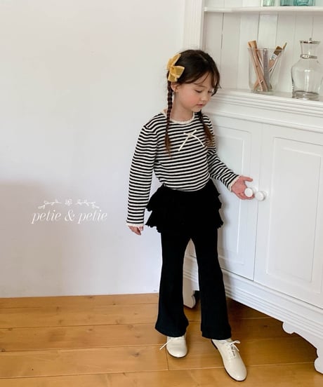 37[予約]petit&petit jenny rib cancan trumpet pants