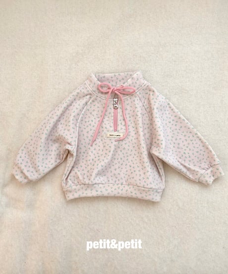 30[予約]petit&petit mink flower zip-up mtm