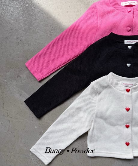 22[予約]bunny powder heart button cardigan