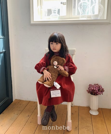12[予約]monbebe corduroy smock dress