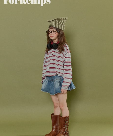 21[予約]FORKCHIPS wiggle button skirt
