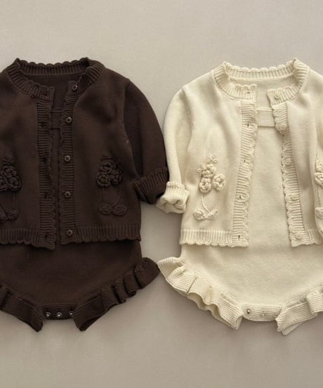26[予約]ololala amber knit cardigan suit set