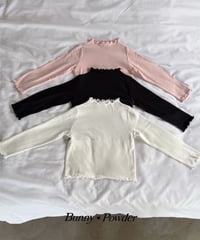 16[予約]bunny powder delicate half turtleneck t-shirt