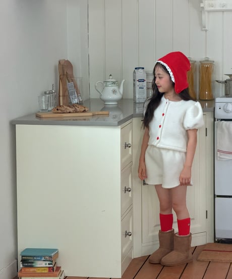 17[予約]ninibello meringue heart short sleeve cardigan(12m-2XL)