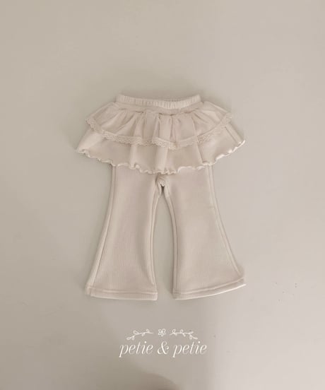 17[予約]petit&petit rose ribbed cancan skirt leggings