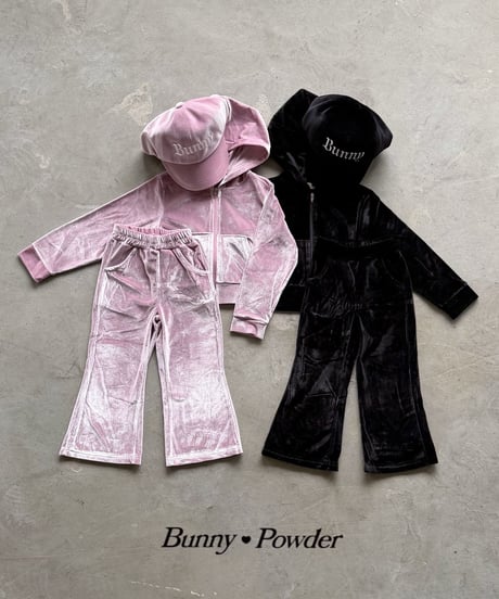 62[予約]bunny powder ash velvet pants