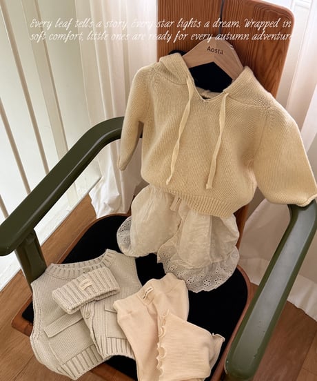 10[予約]Aosta knit cookie hoodie