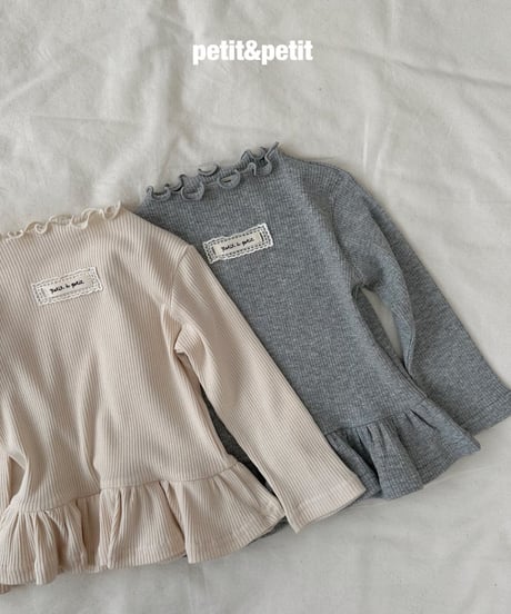 5[予約]petit&petit mild rib frill t