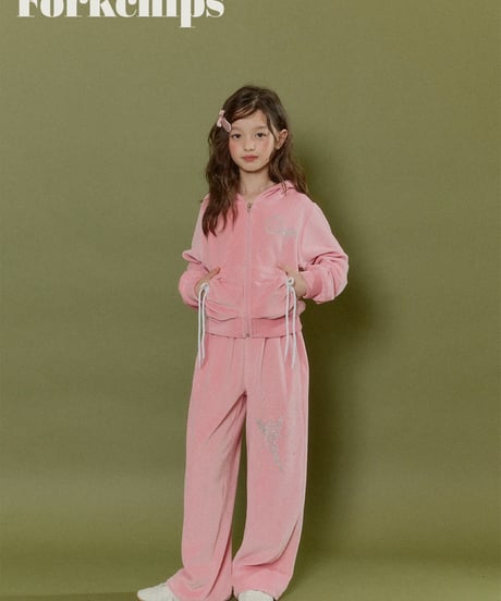 4[予約]FORKCHIPS oops velour zip up