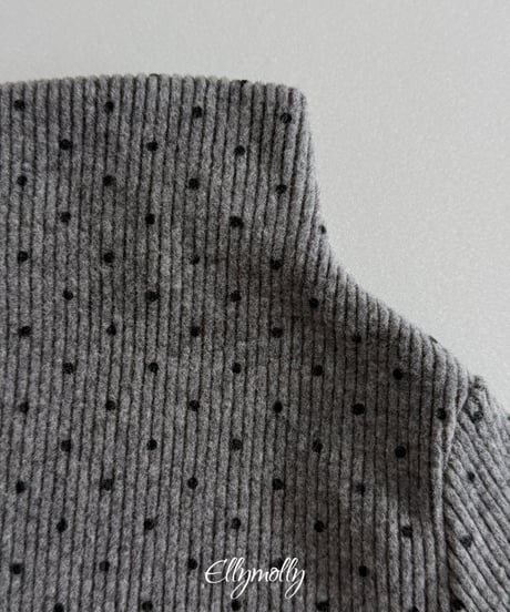 49[予約]ELLYMOLLY dot brushed mock turtleneck t