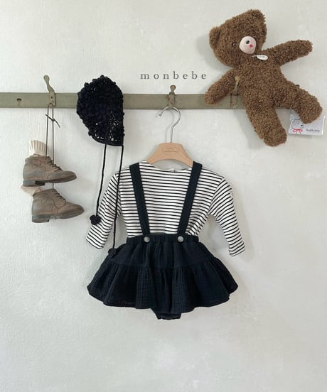 41[予約]monbebe new tiered suspender bloomer skirt