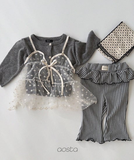 17[予約]Aosta lace ribbon open dress