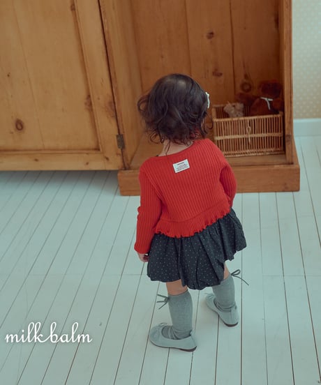 1[予約]milkbalm heart rib cardigan set