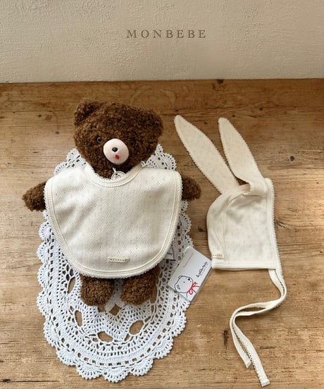 43[予約]monbebe jacquard cotton bunny bonnet
