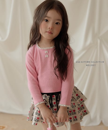 8[予約]melikey ribbon button t