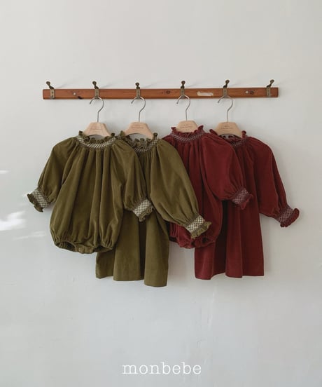 12[予約]monbebe corduroy smock dress