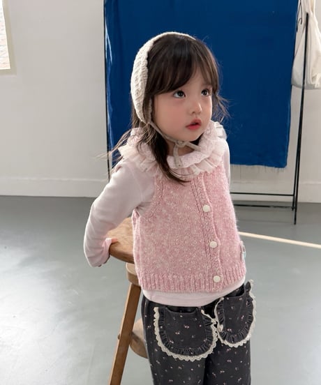 20[予約]aiai honey button knit vest