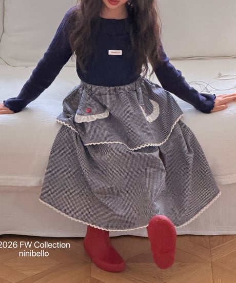 32[予約]ninibello momo apron skirt