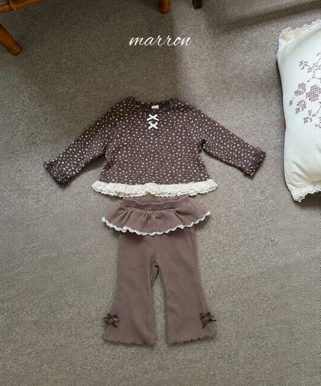11[予約]marron ruffle t-shirt(XS-L)