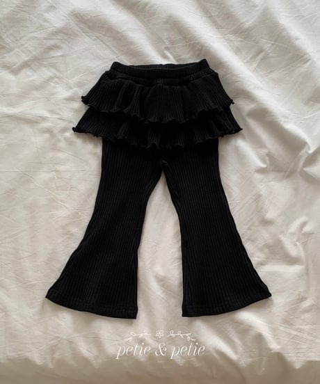 37[予約]petit&petit jenny rib cancan trumpet pants