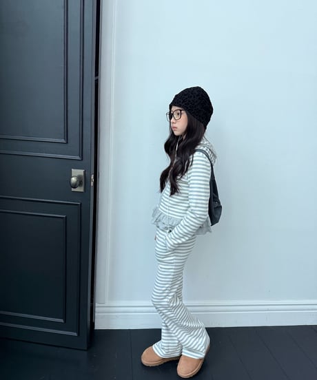 6[予約]COMMA wide bootcut pants(border)