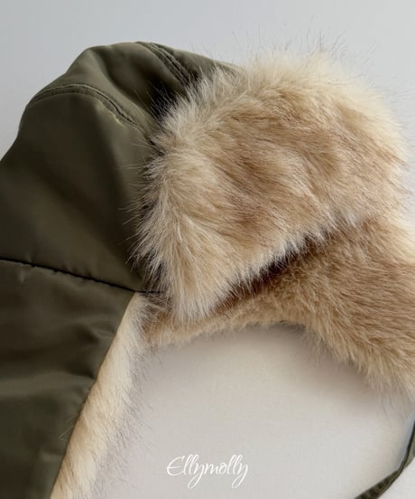 103[予約]ELLYMOLLY eskimo fur puffer hat