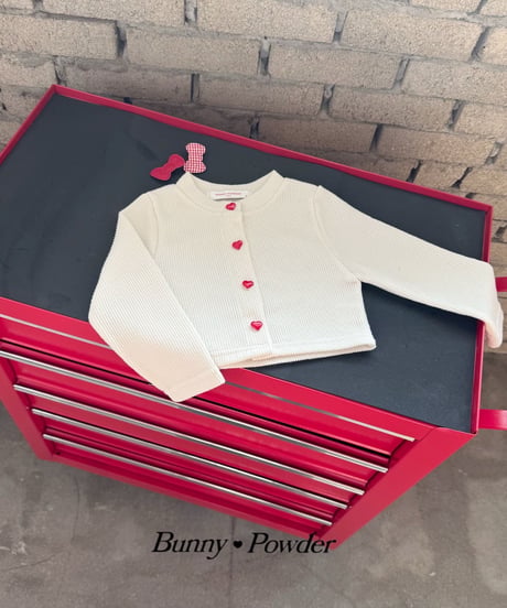 22[予約]bunny powder heart button cardigan