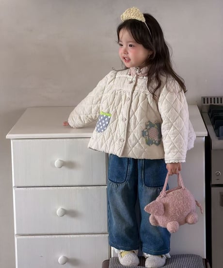 2[予約]aiai lace pocket denim pants